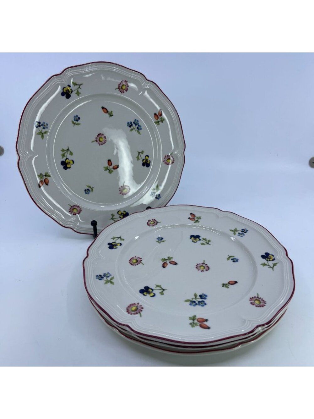 villeroy & boch petite fleur porcelain salad plates set of 4 floral scalloped ed